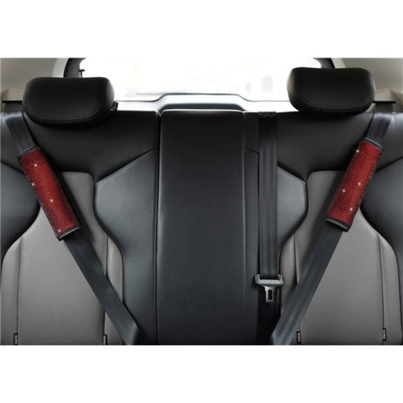 Soft Velvet Seat Belt Shoulder Pads with Bling Rhinestones Car Seat Belt Covers - Picture 3 of 6